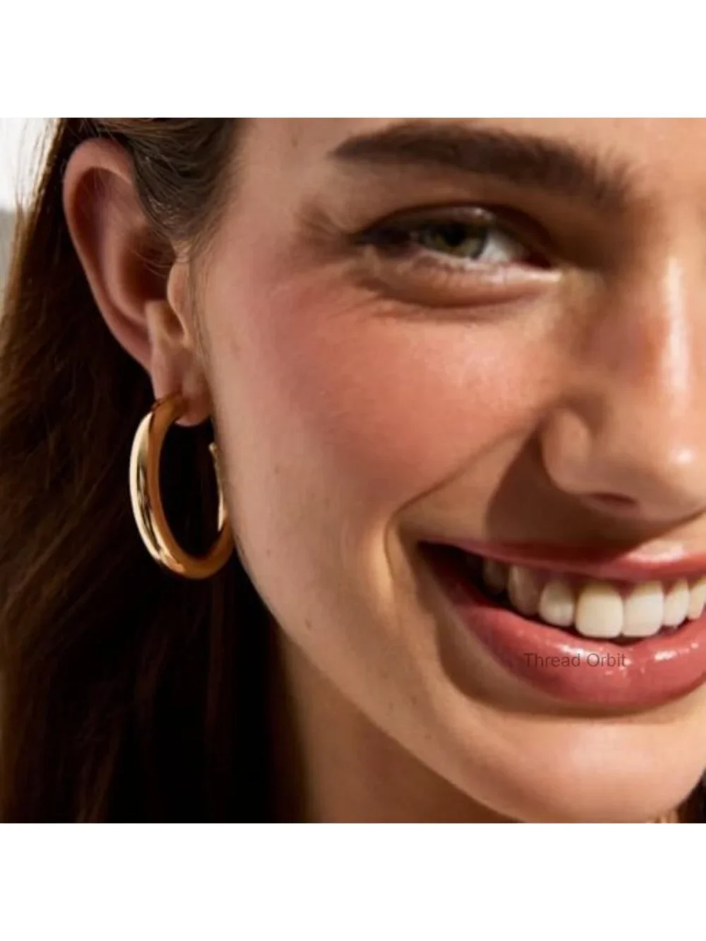14K Gold Plated Chunky Hoop Earrings - Hollow Tube Lightweight